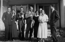 Olgiatti (3rd from left) and Ceresole at SCI comittee meeting in Basel 1936
